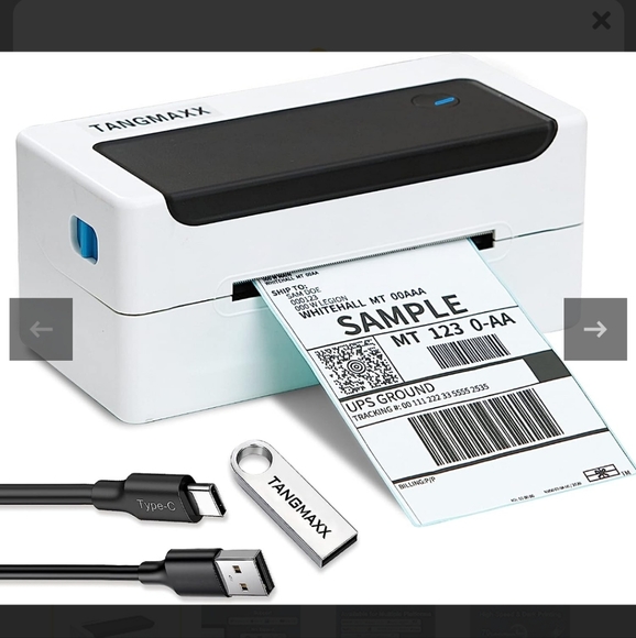 NWOT-Tangmaxx Thermal label printer. 1 stack of 4x6 Shipping labels. - Picture 4 of 10